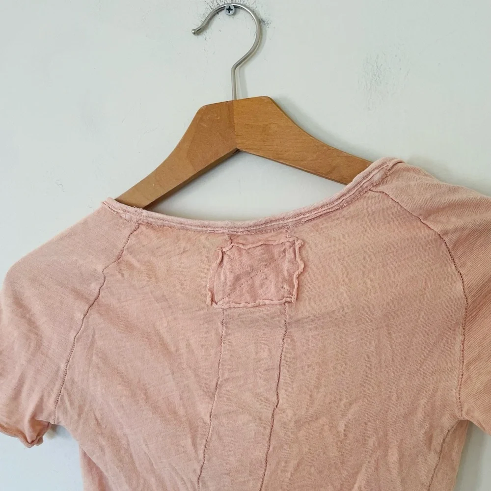 Free People Care FP Sunny Days Tee Short Sleeve Tee Barnacle Mauve/Tan XS
